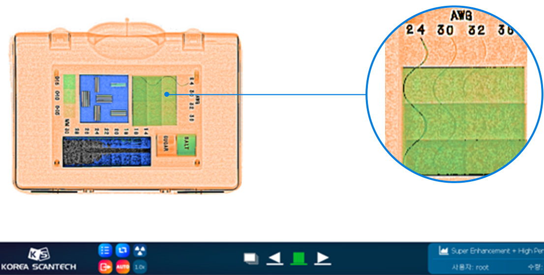 4단계에서 24AWG, 1단계에서 36AWG 확인 가능